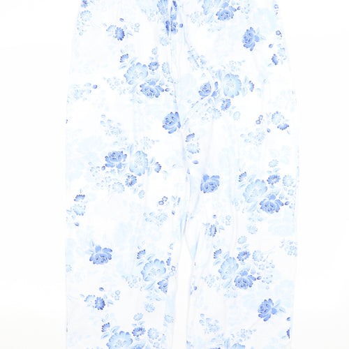 Preworn Womens White Floral  Capri Pyjama Pants Size M