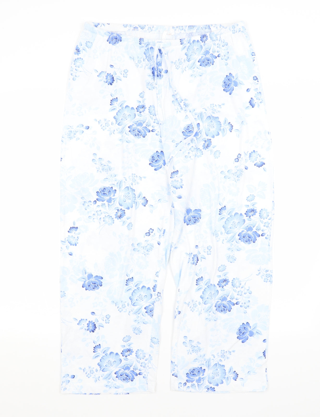 Preworn Womens White Floral  Capri Pyjama Pants Size M