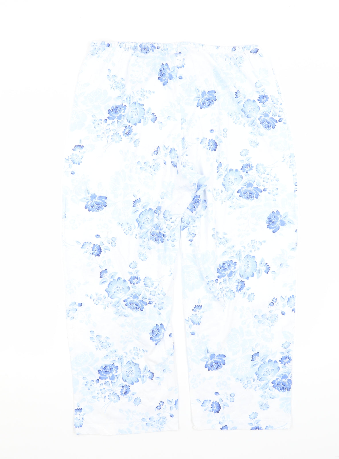 Preworn Womens White Floral  Capri Pyjama Pants Size M