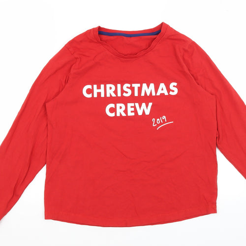 George Womens Red   Basic T-Shirt Size 12  - Christmas Crew 2019