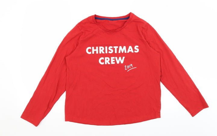 George Womens Red Basic T-Shirt Size 12 - Christmas Crew 2019