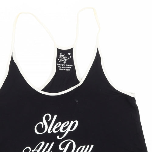 Love to Lounge Womens Black Solid  Top Pyjama Top Size M  - Sleep All Day