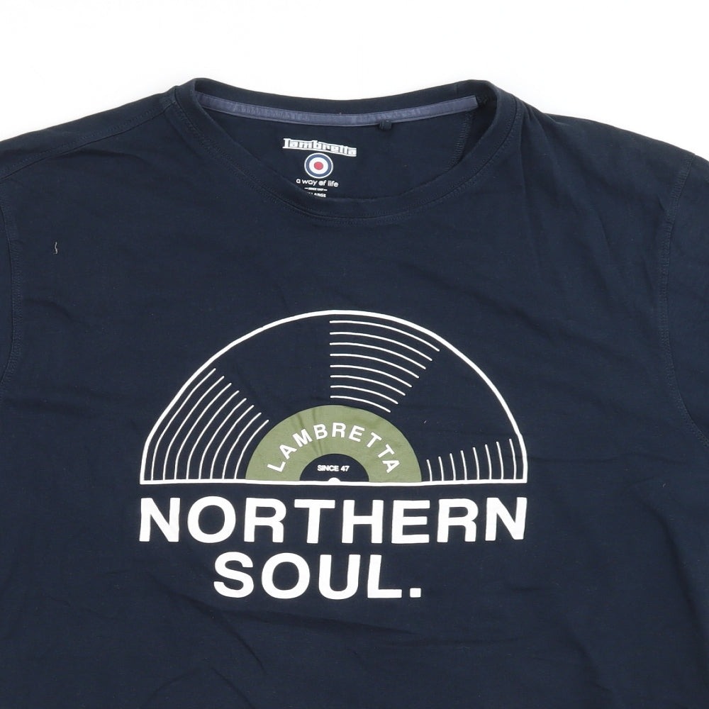Lambretta Mens Blue    T-Shirt Size 2XL