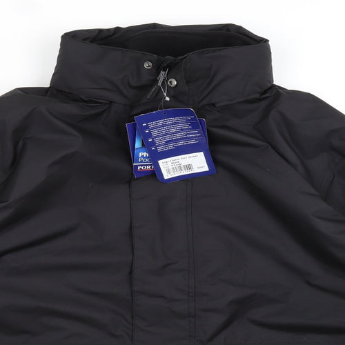 Portwest Mens Black   Rain Coat Coat Size XL