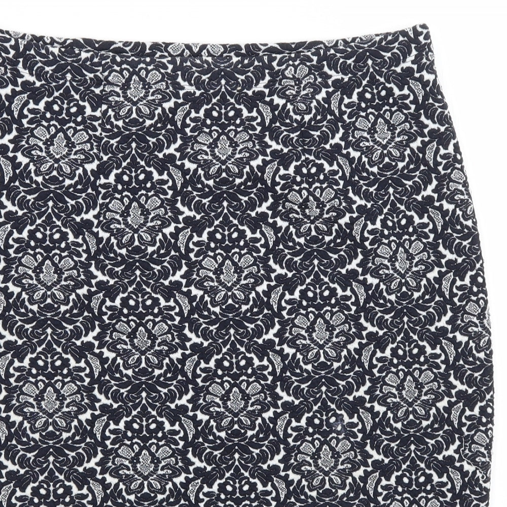 TU Womens Blue Paisley  Straight & Pencil Skirt Size 12