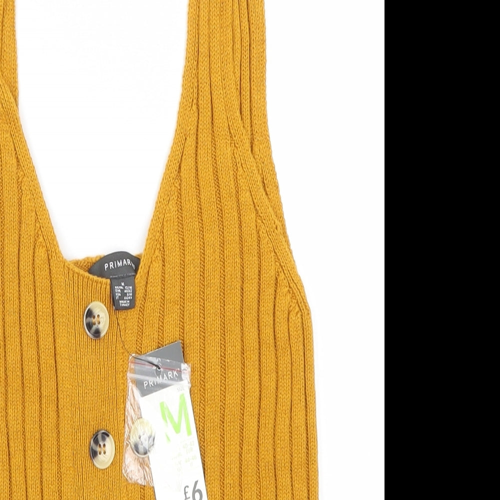 Primark Womens Yellow   Basic Tank Size M