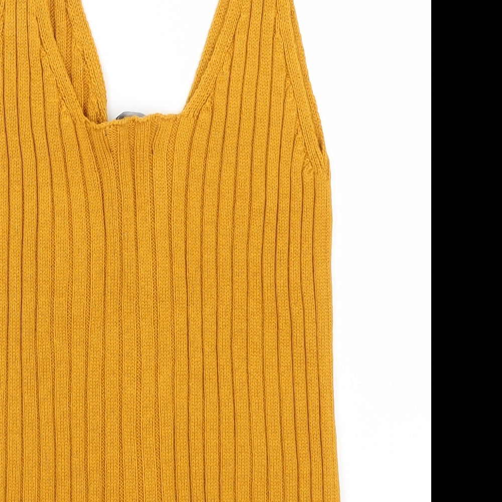Primark Womens Yellow   Basic Tank Size M