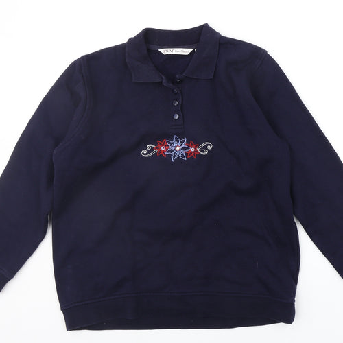 EWM Boys Blue Floral  Pullover Jumper Size 14-15 Years