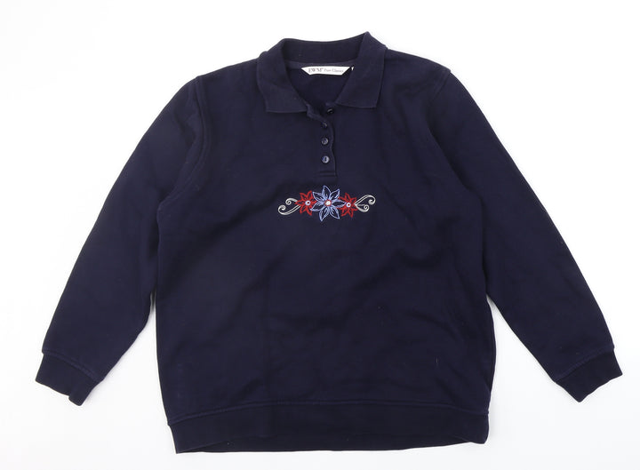 EWM Boys Blue Floral Pullover Jumper Size 14-15 Years