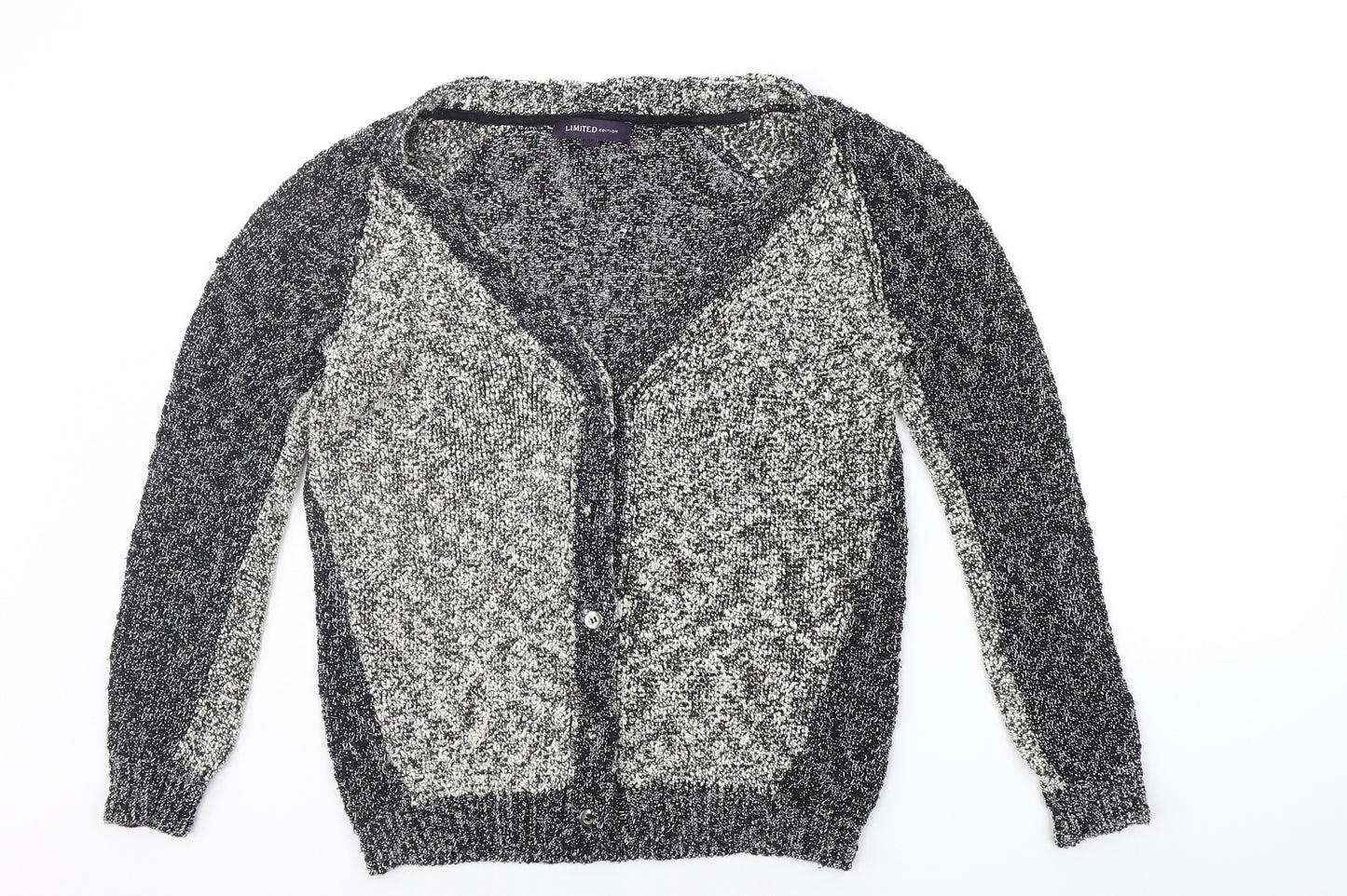 Marks and Spencer Womens Grey Houndstooth  Cardigan Jumper Size 12