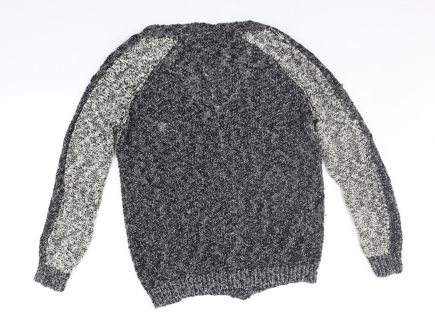 Marks and Spencer Womens Grey Houndstooth  Cardigan Jumper Size 12