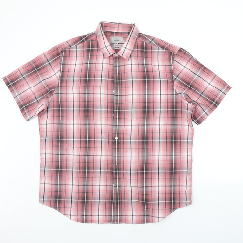 Marks and Spencer Mens Red Check   Button-Up Size XL
