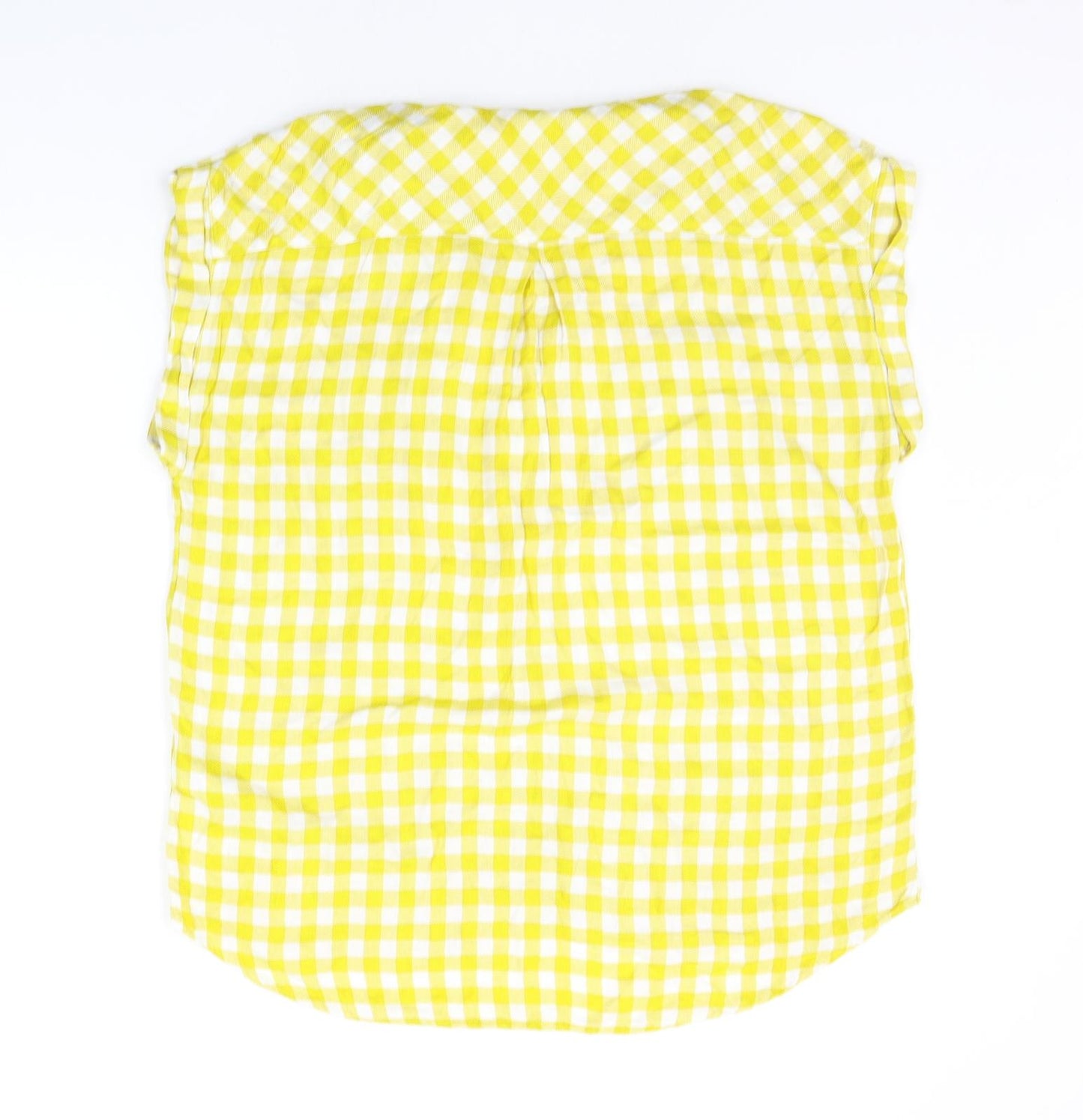 NEXT Womens Yellow Check  Basic Button-Up Size 14