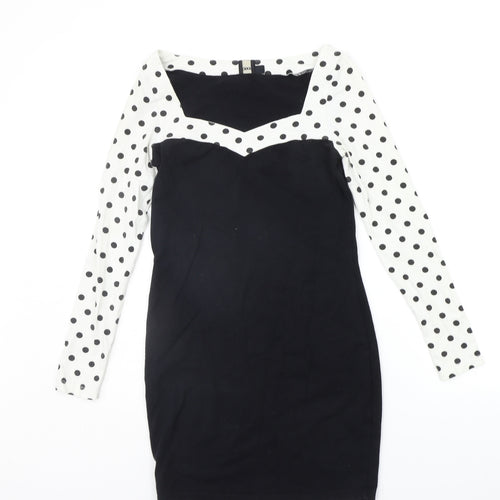 ASOS Womens Black Polka Dot  A-Line  Size 10