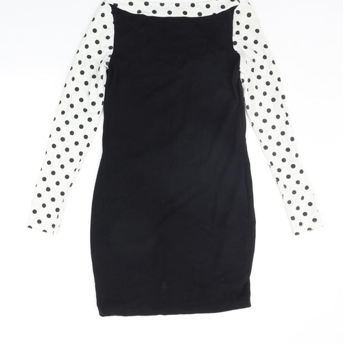 ASOS Womens Black Polka Dot  A-Line  Size 10
