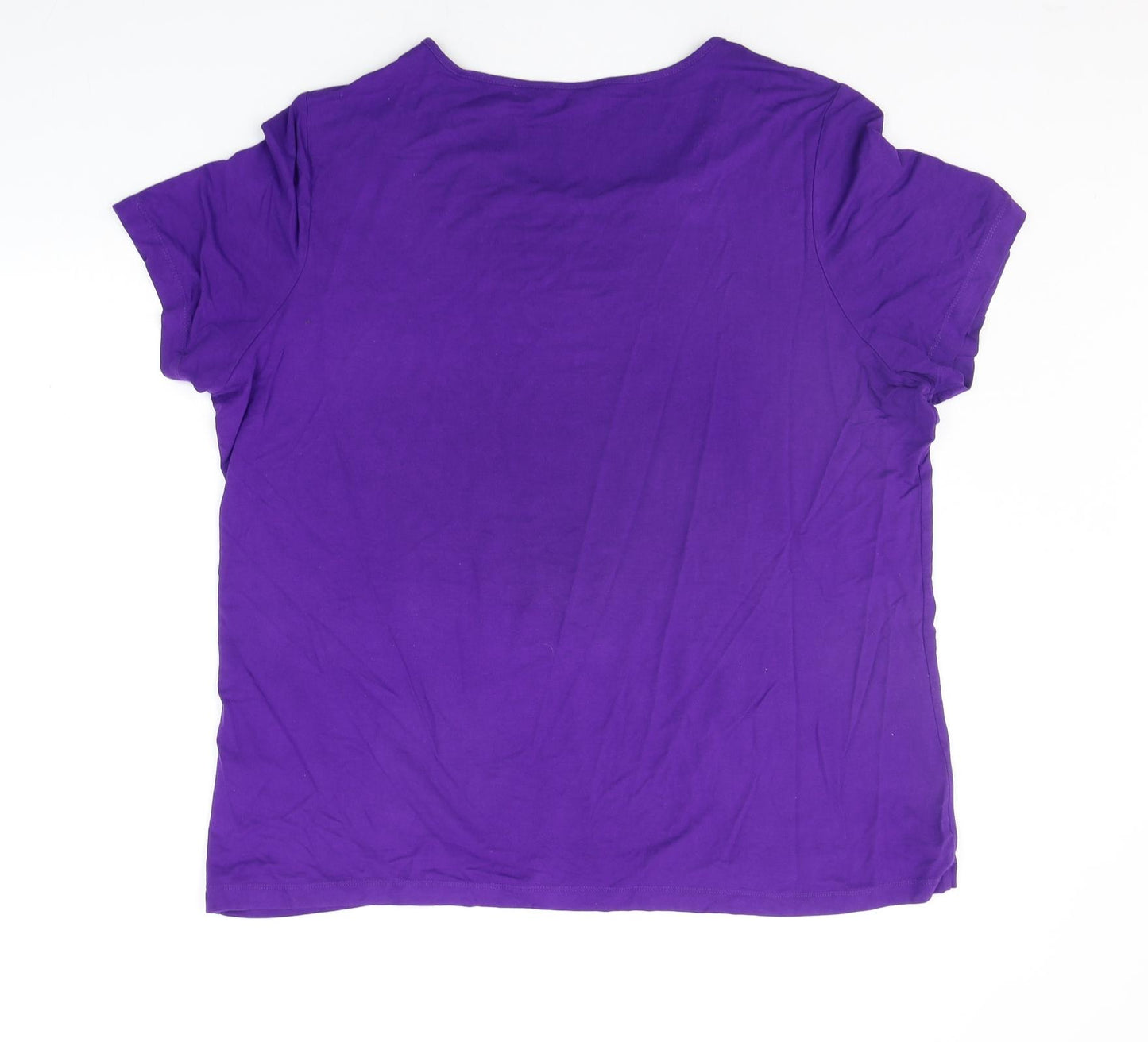 bm Collection Womens Purple   Basic T-Shirt Size 22