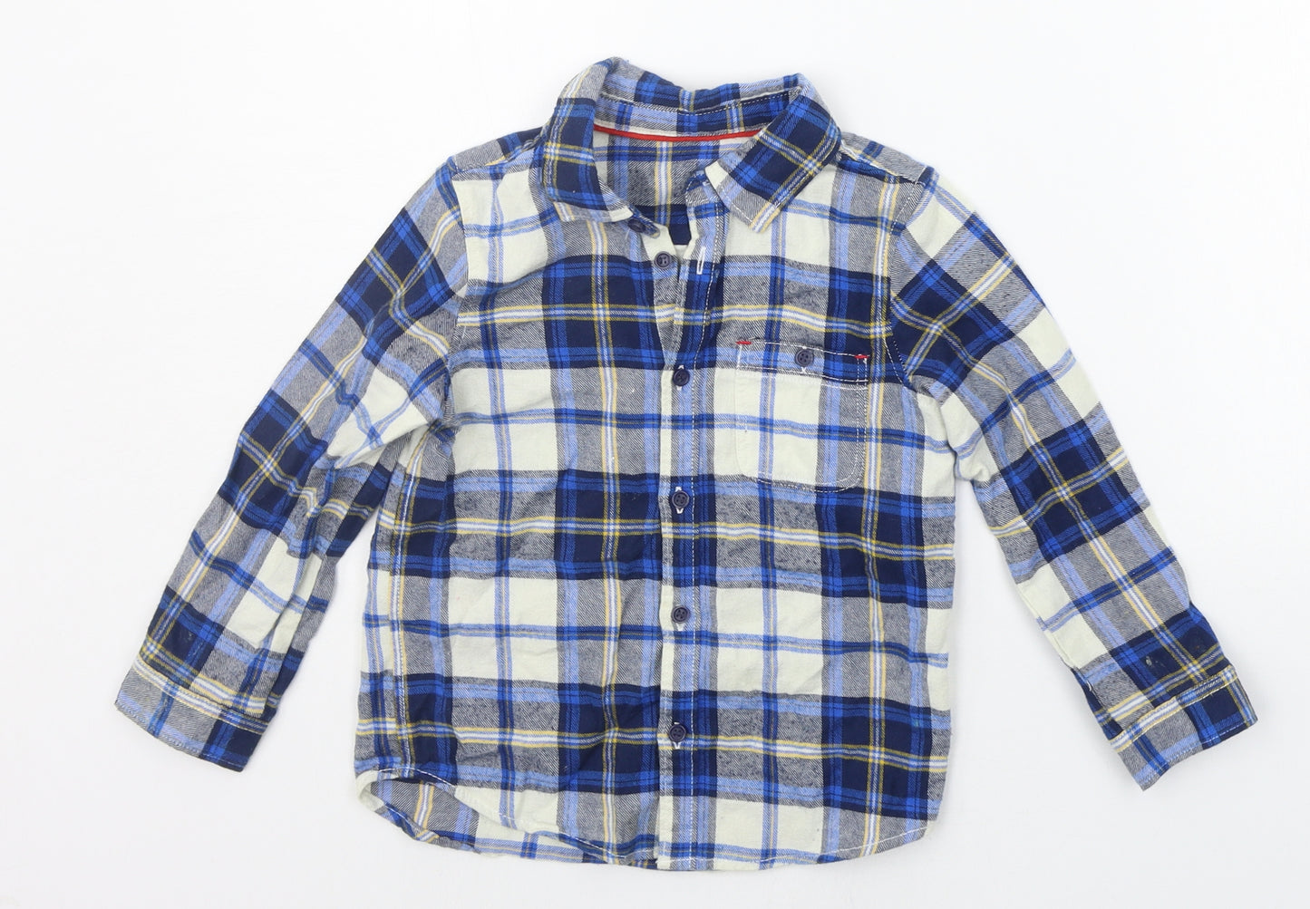 Mothercare Boys Blue Check  Basic Button-Up Size 4-5 Years