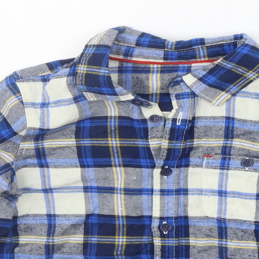 Mothercare Boys Blue Check  Basic Button-Up Size 4-5 Years
