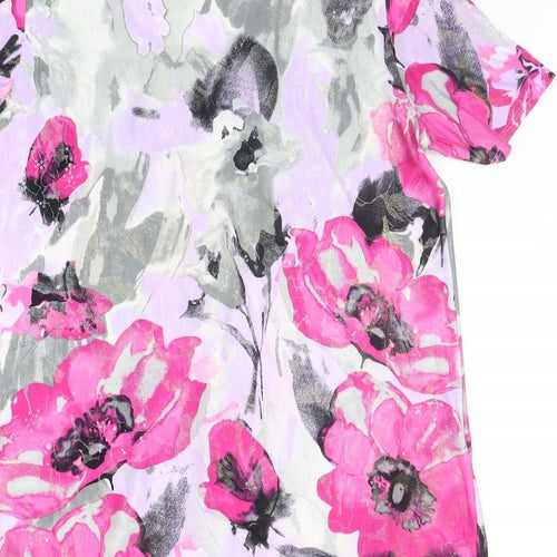 Saloos Womens Pink Floral  Basic T-Shirt Size L