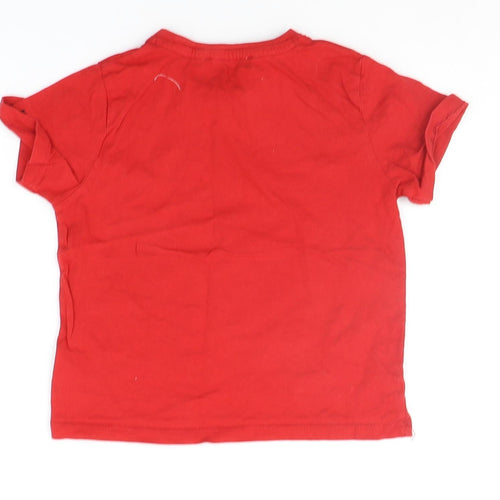 Comic Relief Boys Red   Basic T-Shirt Size 3-4 Years  - pug