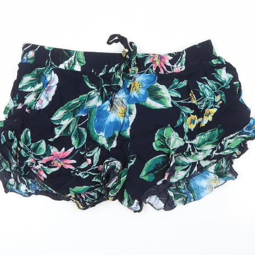 Preworn Womens Blue Floral  Cut-Off Shorts Size XL