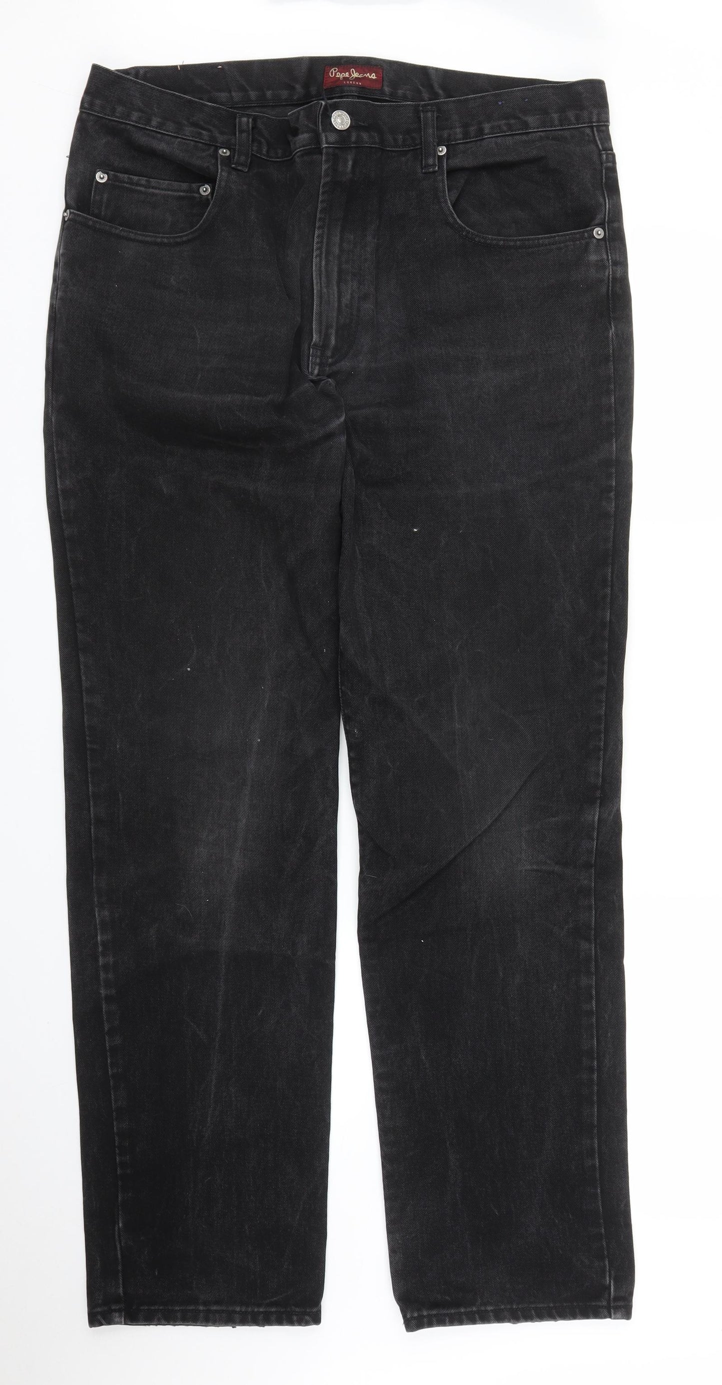 Pepe Mache Mens Black  Denim Straight Jeans Size 36 in L32 in