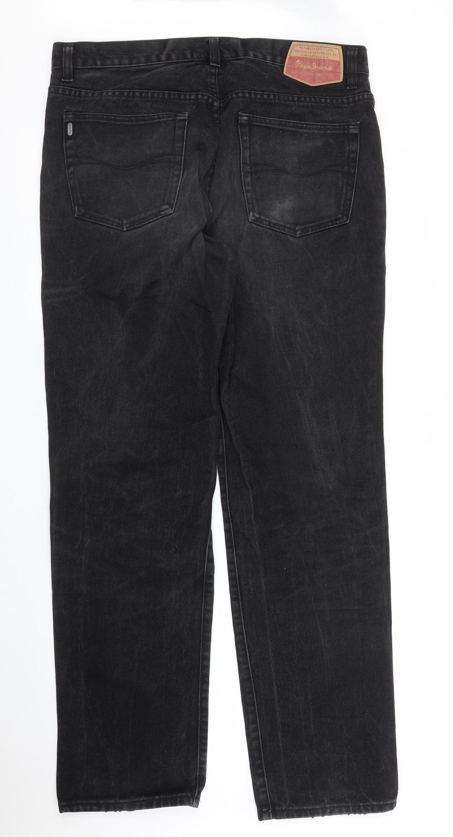 Pepe Mache Mens Black  Denim Straight Jeans Size 36 in L32 in