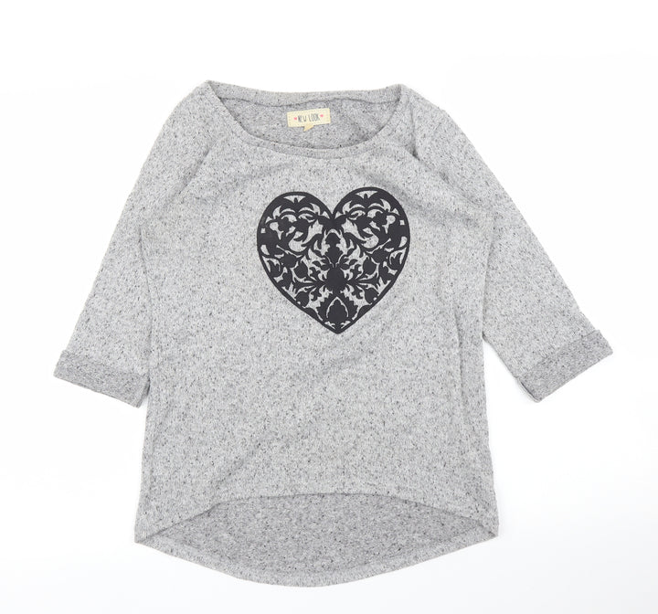New Look Womens Grey Basic T-Shirt Size 6