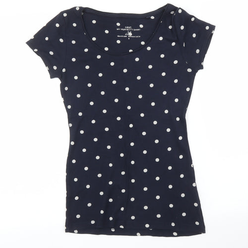 NEXT Womens Blue Polka Dot  Basic T-Shirt Size 8
