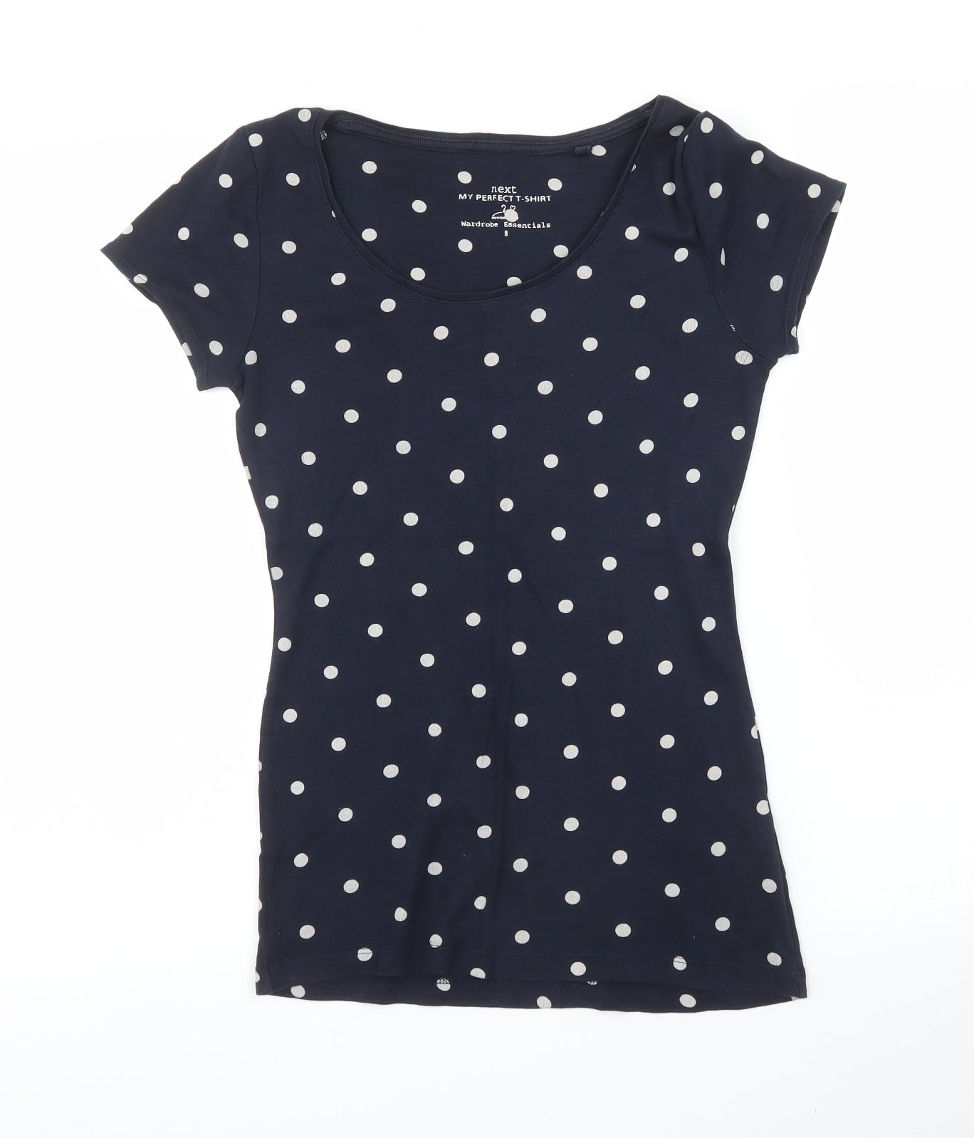 NEXT Womens Blue Polka Dot  Basic T-Shirt Size 8