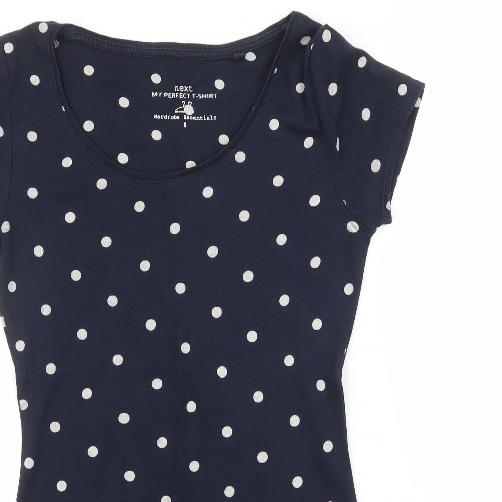 NEXT Womens Blue Polka Dot  Basic T-Shirt Size 8