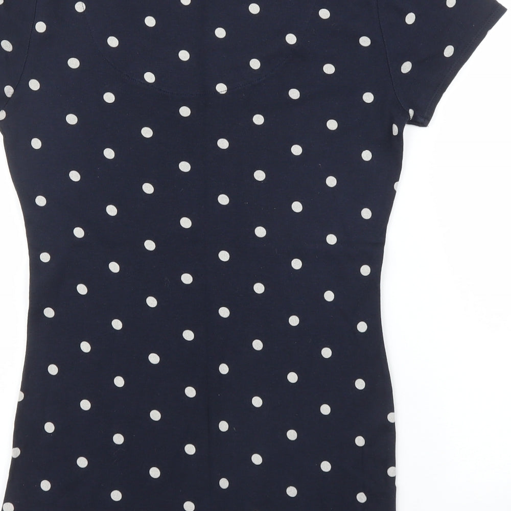 NEXT Womens Blue Polka Dot  Basic T-Shirt Size 8