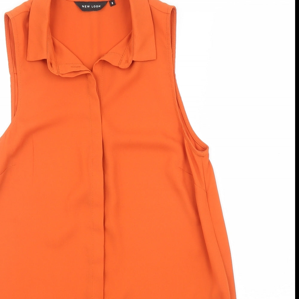 New Look Womens Orange   Basic Blouse Size 8