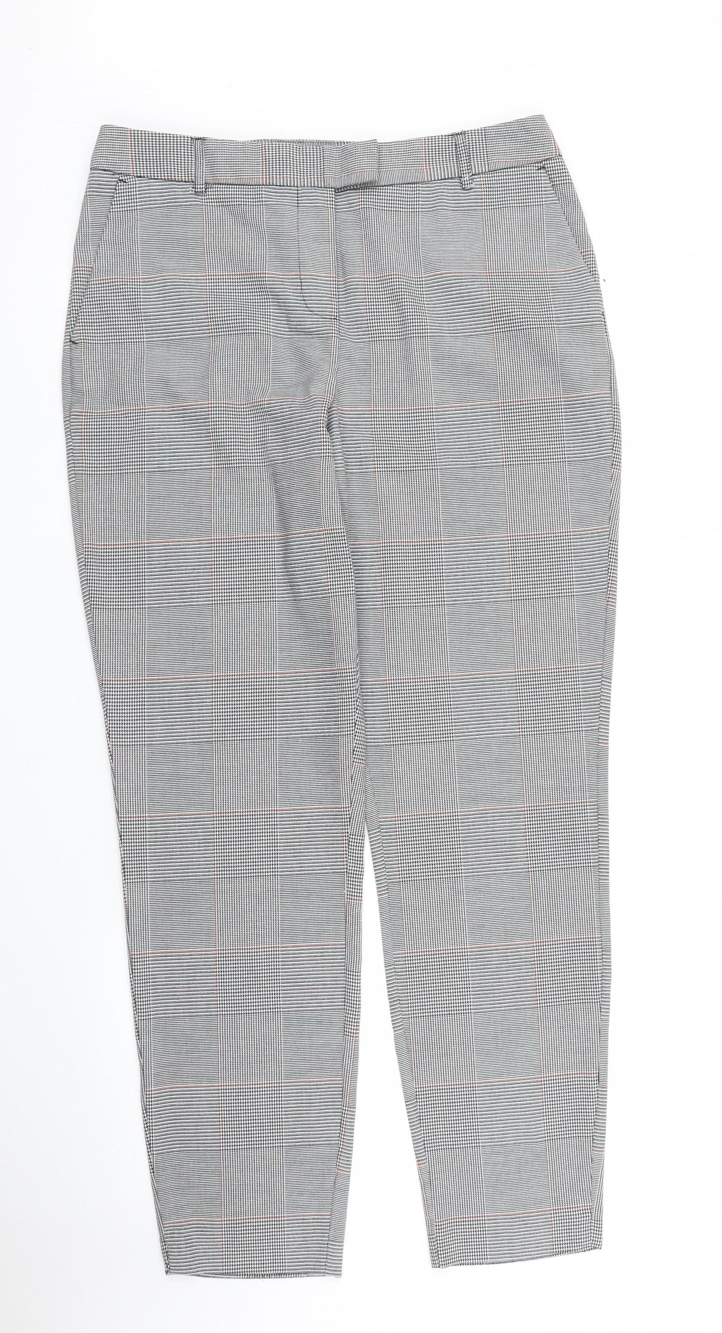 Matalan Womens Grey Plaid  Trousers  Size 12 L30 in