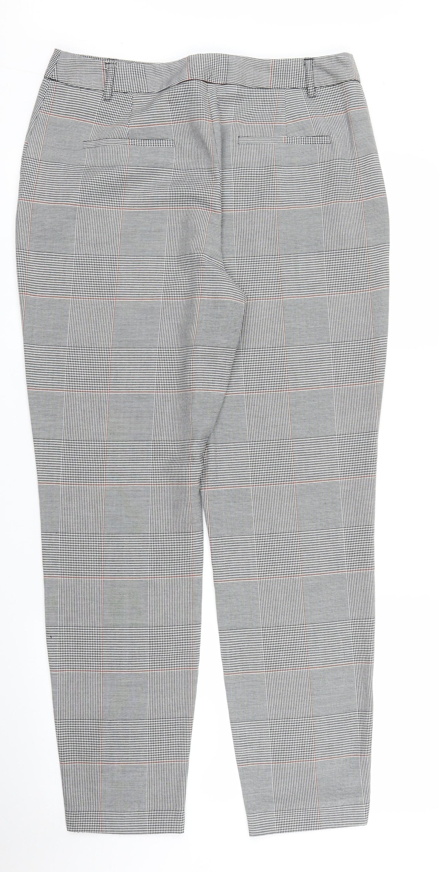 Matalan Womens Grey Plaid  Trousers  Size 12 L30 in