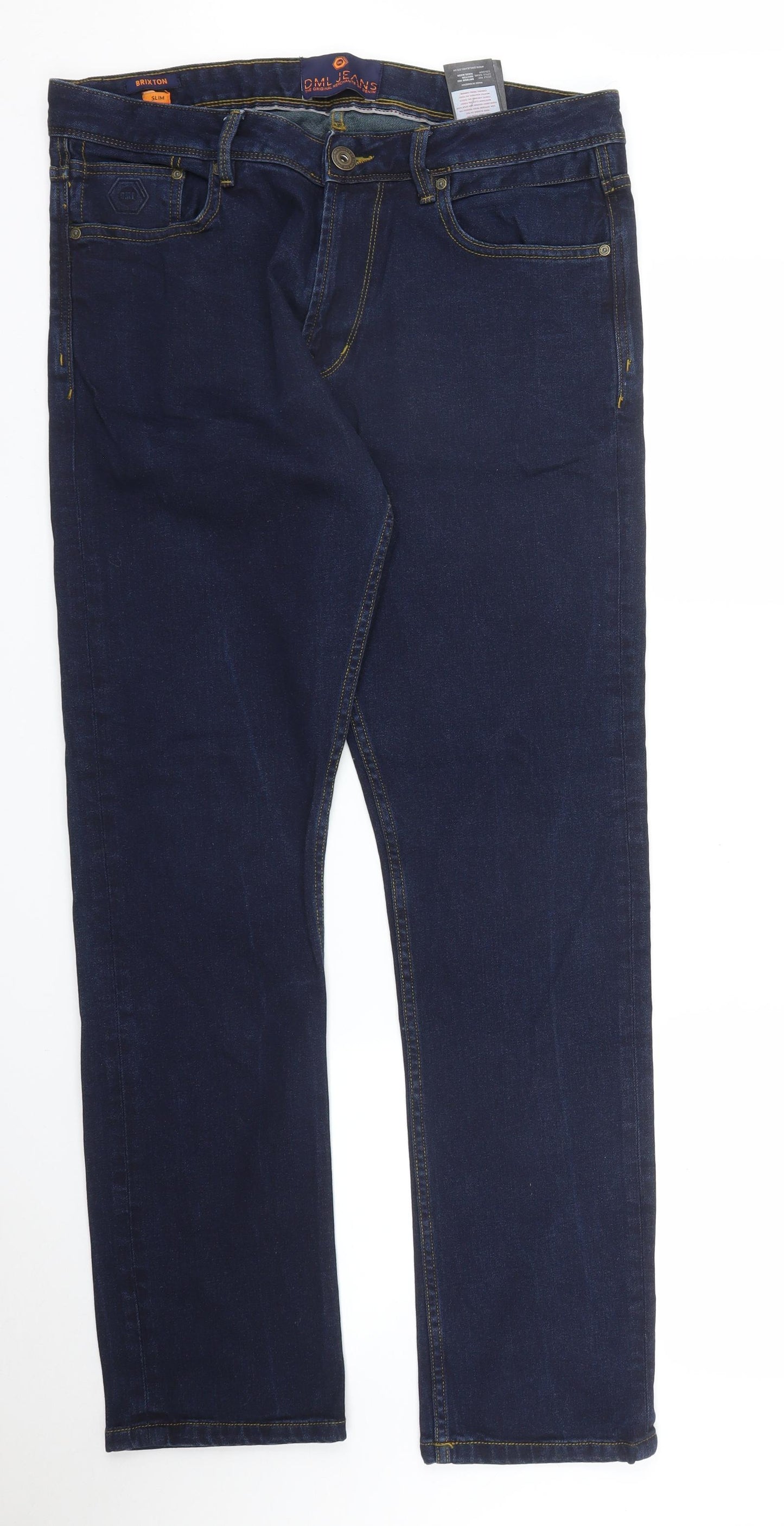 DML Mens Blue  Denim Straight Jeans Size 34 in L32 in