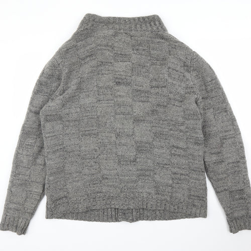 Wood Wood Mens Grey   Cardigan Jumper Size L