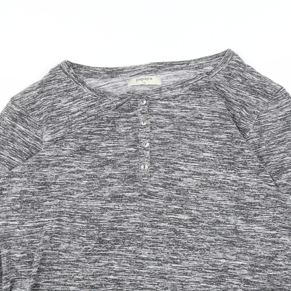 Papaya Womens Grey   Basic Blouse Size 16