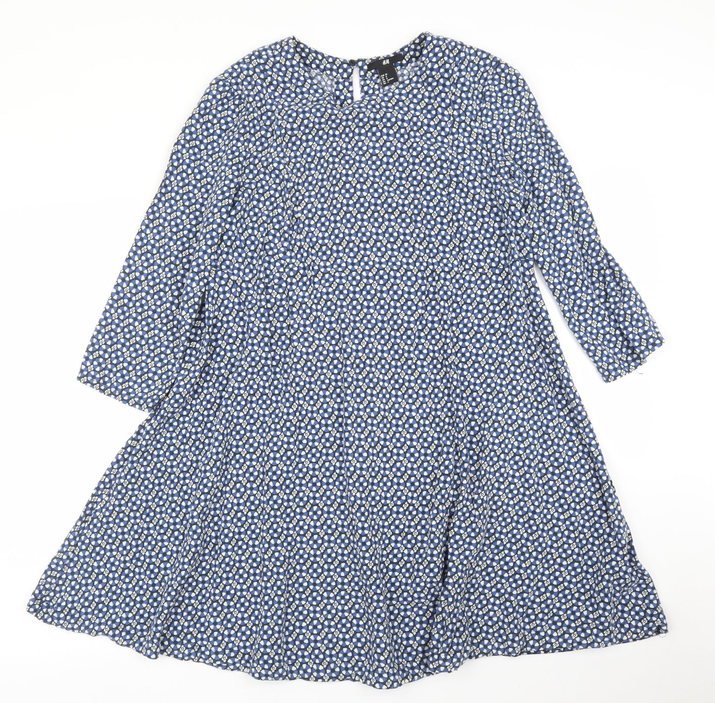 H&M Womens Blue Floral  A-Line  Size 10