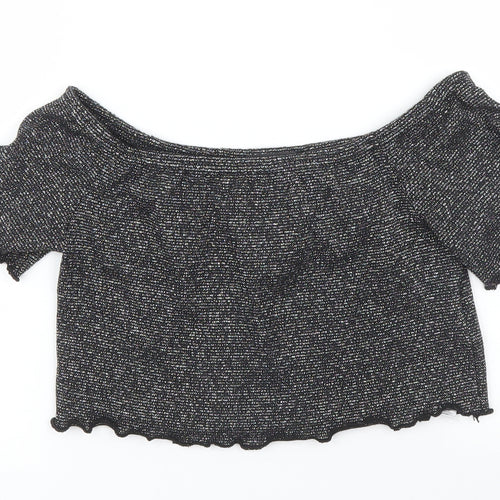 Cameo Rose Womens Silver   Cropped Blouse Size 12