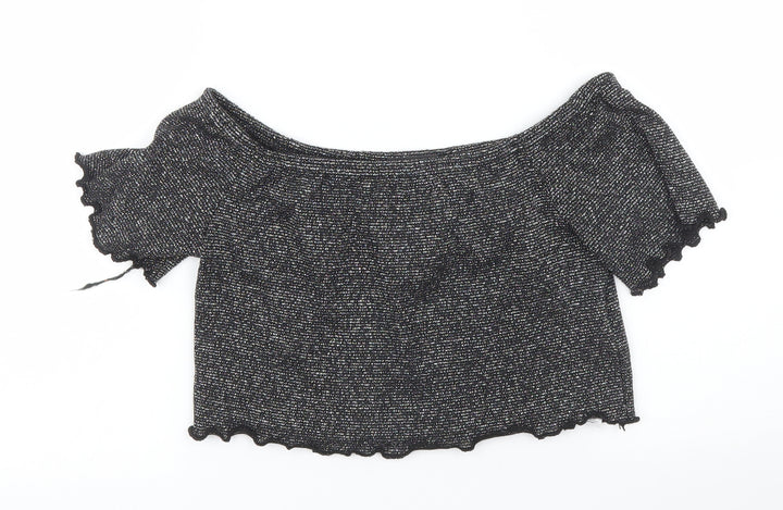 Cameo Rose Womens Silver   Cropped Blouse Size 12