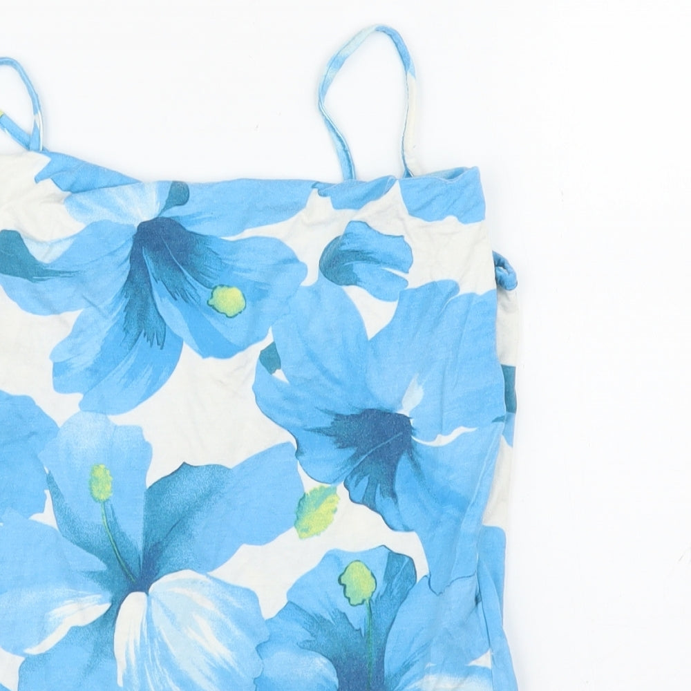 Zara Womens Blue Floral  Camisole Blouse Size M