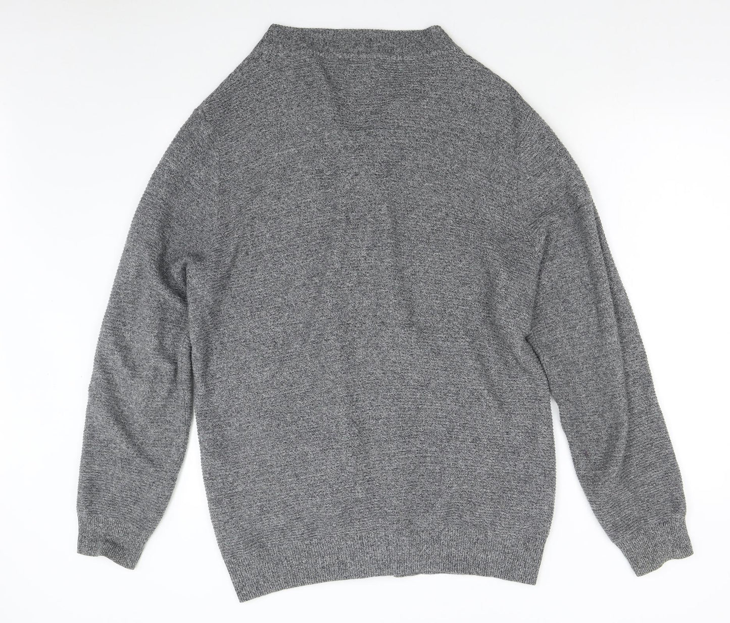 George Mens Grey  Knit Full Zip Jumper Size L