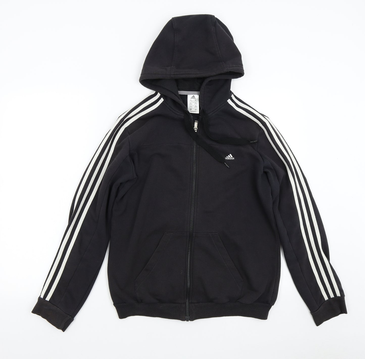 adidas Boys Black   Full Zip Hoodie Size 16 Years