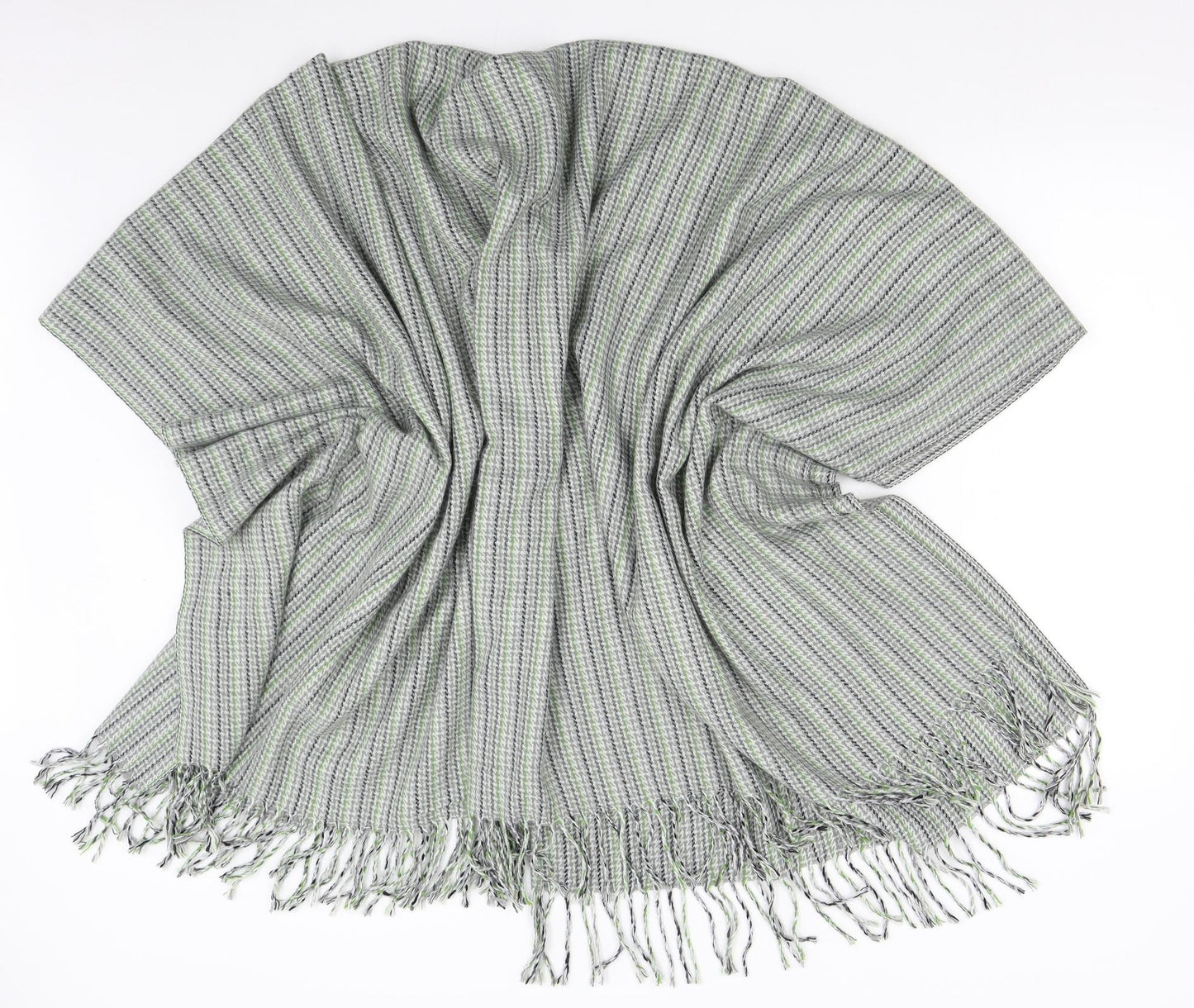 TCM Womens Green Striped Knit Jacket Poncho One Size