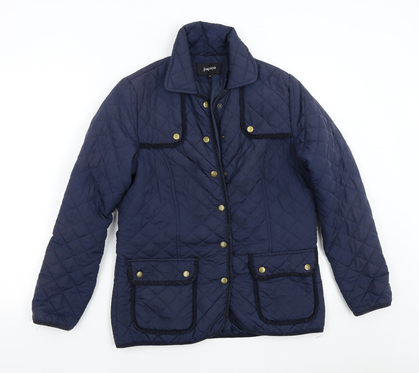 Papaya Womens Blue   Quilted Jacket Size 14