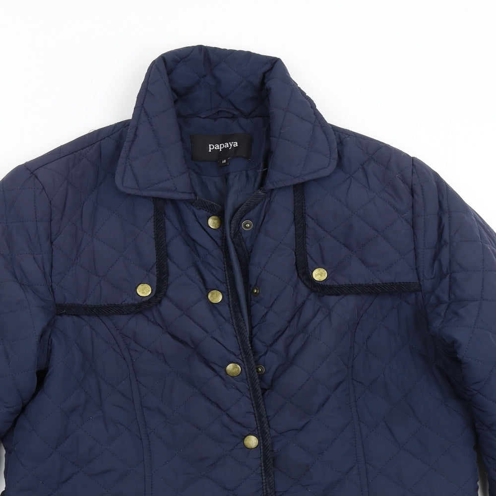 Papaya Womens Blue   Quilted Jacket Size 14