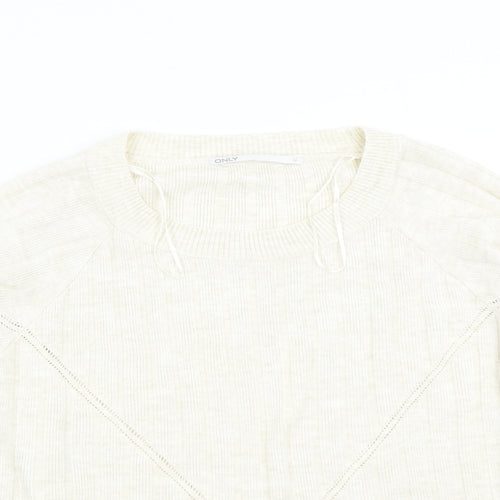 Only Womens Beige  Knit Pullover Jumper Size M