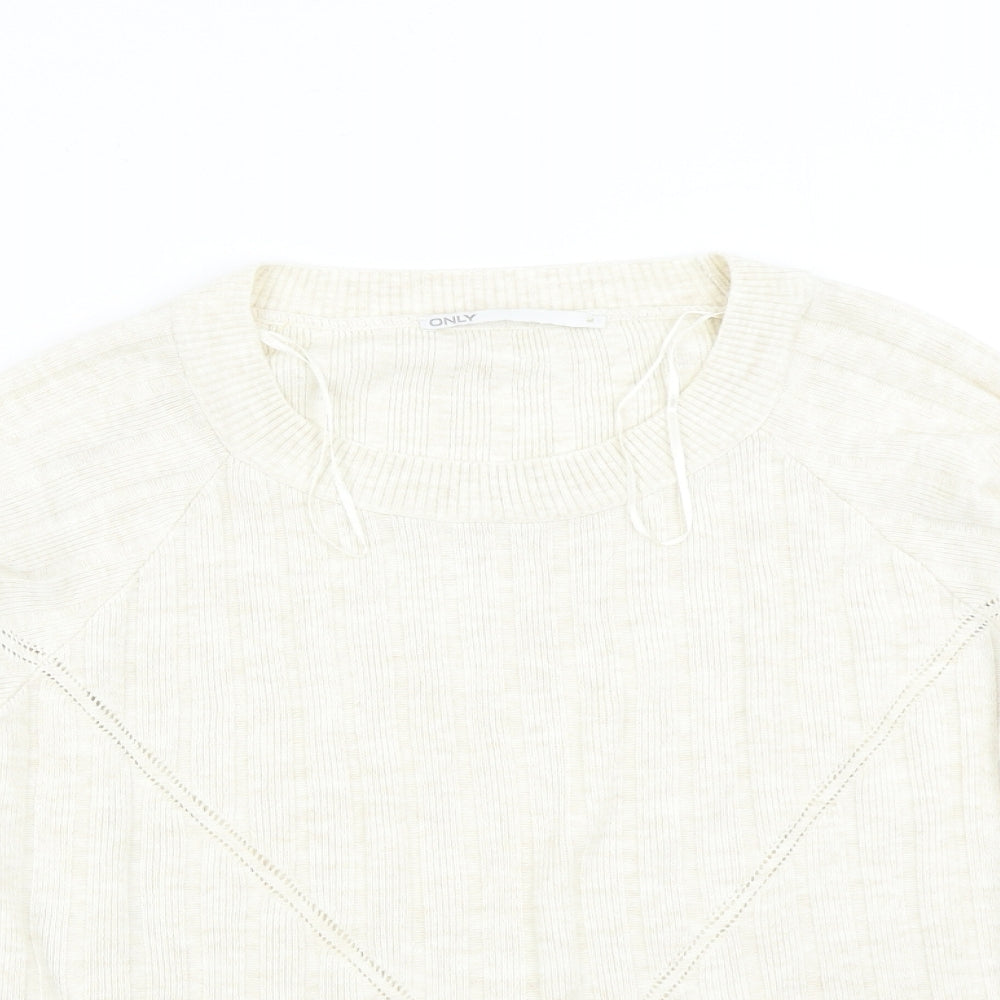 Only Womens Beige  Knit Pullover Jumper Size M