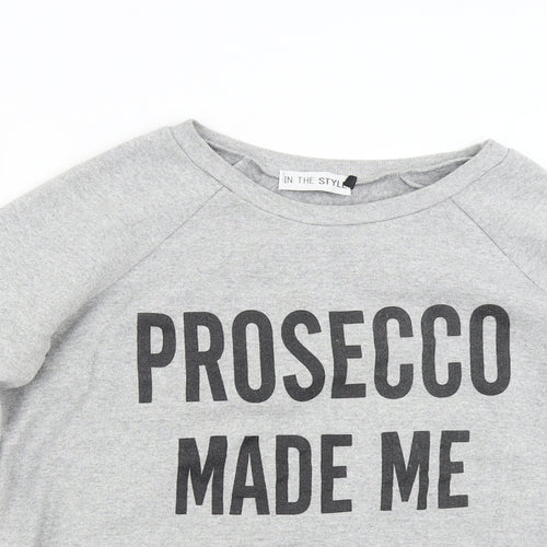 In the Style Womens Grey   Pullover Sweatshirt Size M  - Prosecco
